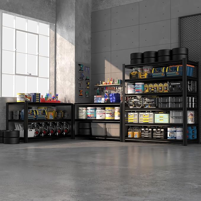 6 Tier Metal Shelving Unit, Adjustable Storage Shelves, Living Room - Image 9