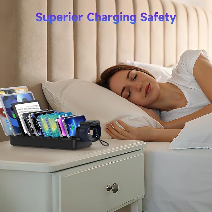 320W Charging Station for Multiple Devices, 10 Ports Fast Multi-Device Charger - Image 9