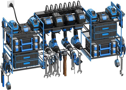 CCCEI Blue Power Tool Organizer Wall Mount, Large Tools and Battery Storage by CCCEI