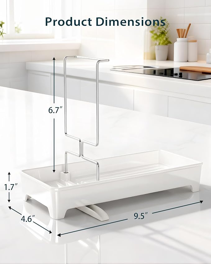 Ceramic-Look Sink Caddy, Rustproof Sponge Holder - Image 6