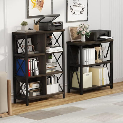 FATORRI 6 Cube Storage Organizer Shelf, Rustic Wood and Metal Cubby Bookcase - Image 9