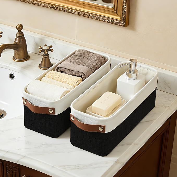 Bagnizer Small Fabric Storage Baskets, Decorative Basket - Image 5