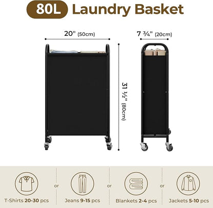 GRANNY SAYS 80L Laundry Hamper, Slim Laundry Basket - Image 2