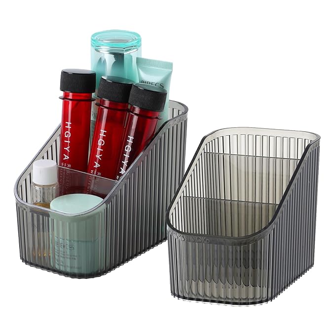 Black Makeup Brush Holder for Vanity, Bathroom Countertop Organizer 6 Cups by OSteedWares