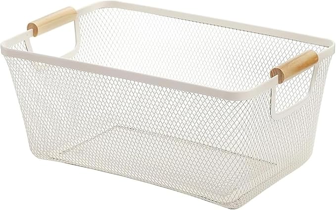 AJIODA Metal Mesh Steel Basket, Medium Wire Storage Organizer Basket by AJIODA