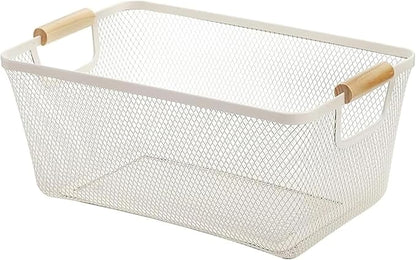 AJIODA Metal Mesh Steel Basket, Medium Wire Storage Organizer Basket by AJIODA