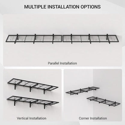 2-Pack 1x4ft Heavy Duty Garage Wall Shelving, 320 lbs Load Capacity, Garage - Image 7