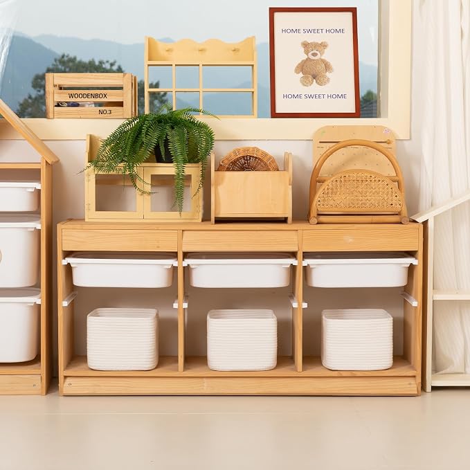 OIAHOMY 9”x9”x7” Storage Cubes, Cotton Rope Woven Baskets - Image 3