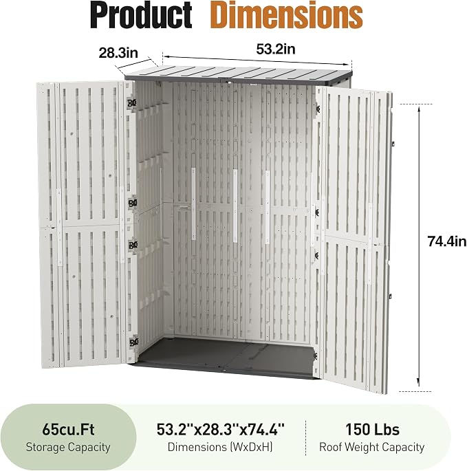 65 Cu.Ft Resin Outdoor Storage Shed - Image 2
