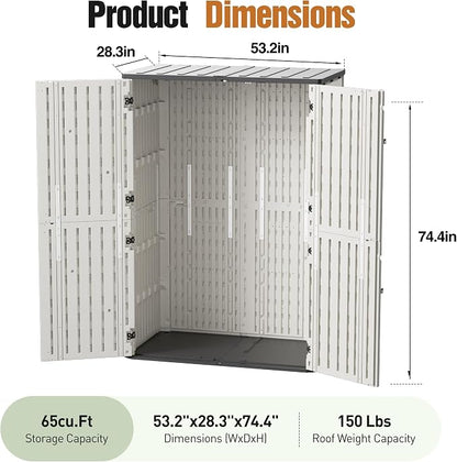 65 Cu.Ft Resin Outdoor Storage Shed - Image 2