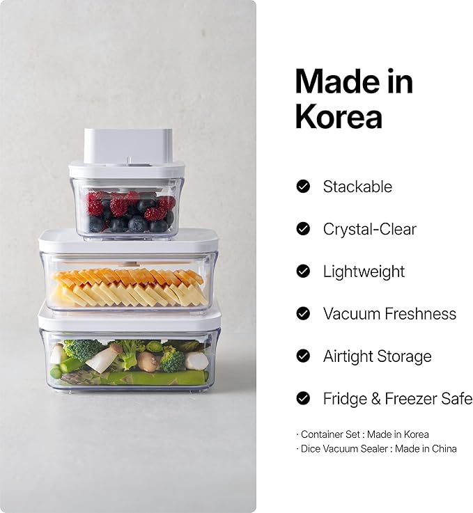 VAKUEN Premium Airtight Food Storage Containers, Square-S 3PC-SET, Smart - Image 3