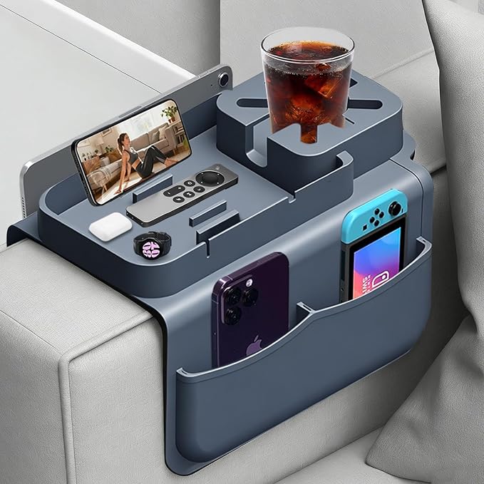 Silicone Couch Cup Holder Tray by Lebreary