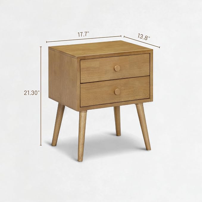 NTC Lux Nightstand with 2 Drawers, Featuring Adaptable Design, 150 lbs Load - Image 2