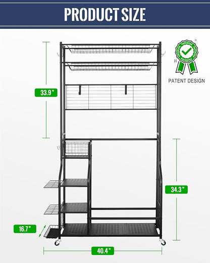 Mythinglogic Golf Bag Storage Garage Organizer, 2 Golf Bags Storage Stand and - Image 7