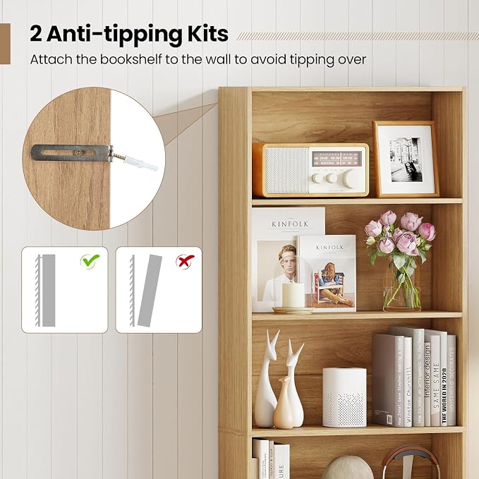 Giantex 6-Tier Bookcase, Freestanding Storage Organizer w/Open Shelves - Image 7