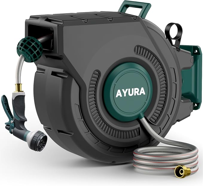 AYURA Retractable Garden Hose Reel 100 ft x 1/2 inch by AYURA