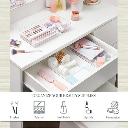 STORi SimpleSort 3-Piece Stackable Clear Drawer Organizer Set | 12" x 6" x 2" - Image 3