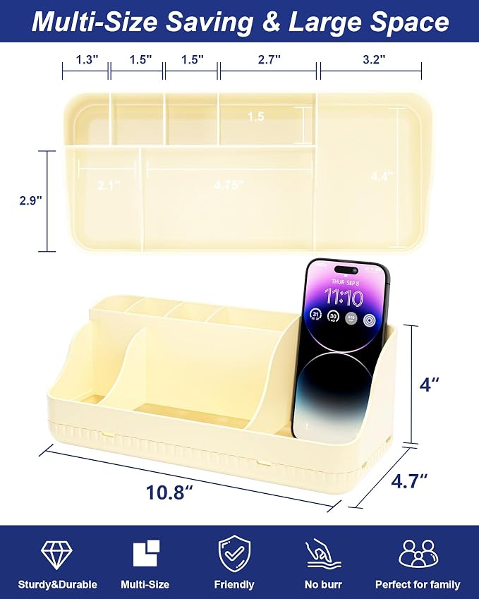 Bathroom Counter Organizer and Storage, 7 Slots Detachable Toothbrush Holders - Image 2