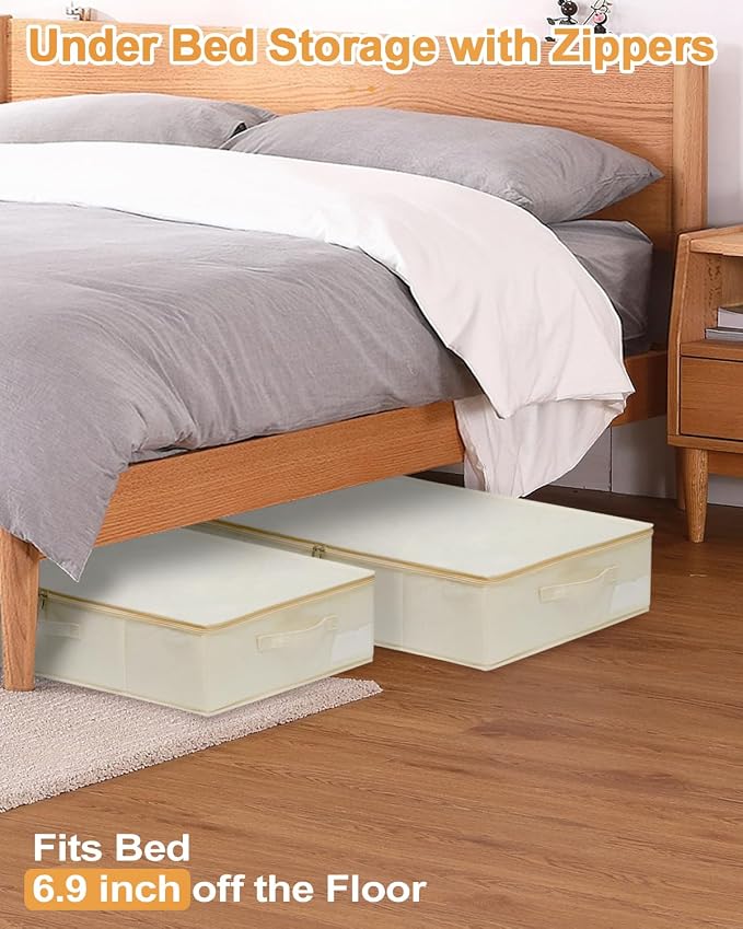 punemi Underbed Storage, 2 Pack Clothing Storage Bags W/Upgraded Handles - Image 7