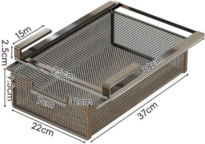 Hanging Pullout Drawer Basket Under Table Drawer Metal Under Shelf Basket - Image 3