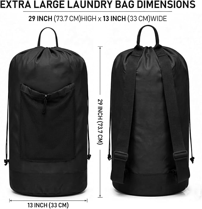 Backpack Laundry Bag Durable Polyster Laundry Backpack Bag - Image 2