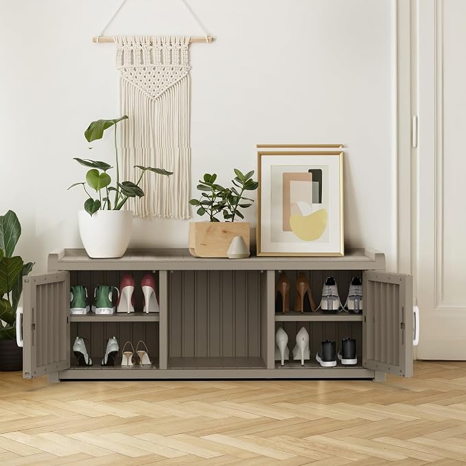 ROJIK Shoe Cabinet Waterproof UV-Resistant, Storage Bench Indoor Outdoor - Image 2