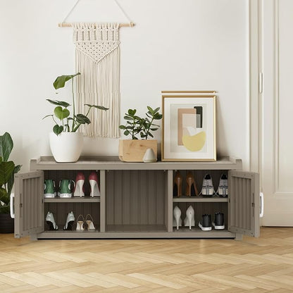 ROJIK Shoe Cabinet Waterproof UV-Resistant, Storage Bench Indoor Outdoor - Image 2
