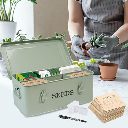 Seed Storage Organizer, 4 Compartment Seed Storage Box - Image 3