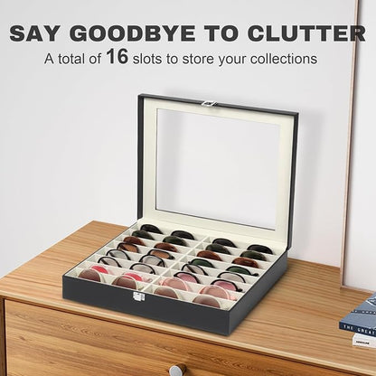 Sunglasses Organizer Case with Adjustable Slots, Eyeglasses Display with Lid - Image 3