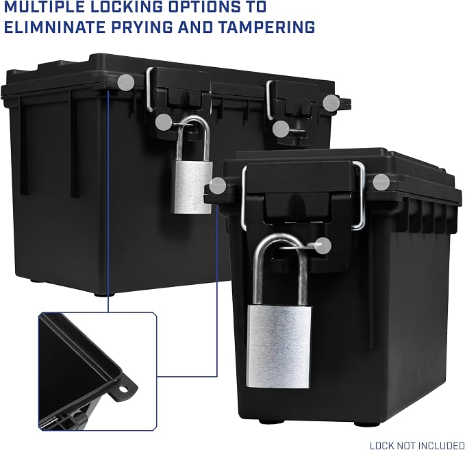 Sheffield Ammo Box Made in USA, Stackable Lockable Ammo Storage Box, Water & - Image 7