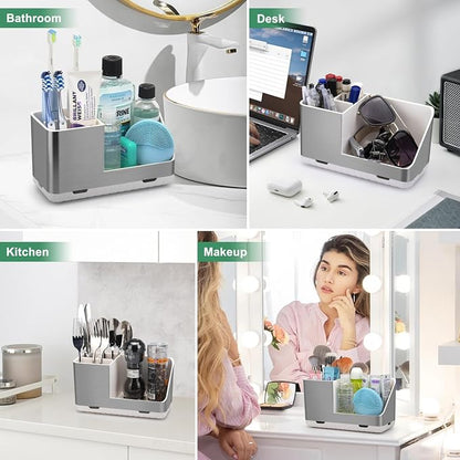 Toothbrush Holders for Bathroom Countertop Organizer, Brushed Nickel Tooth - Image 7