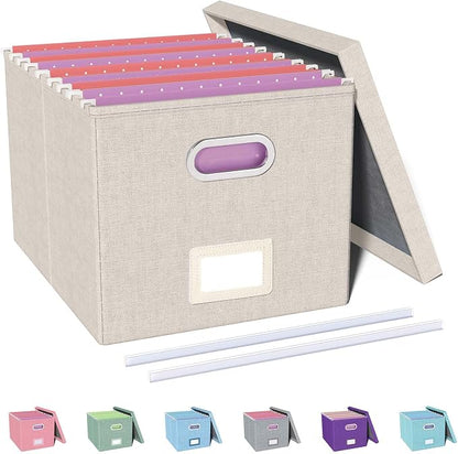 File Organizer with Lid, File Box, File Cabinet by Oterri