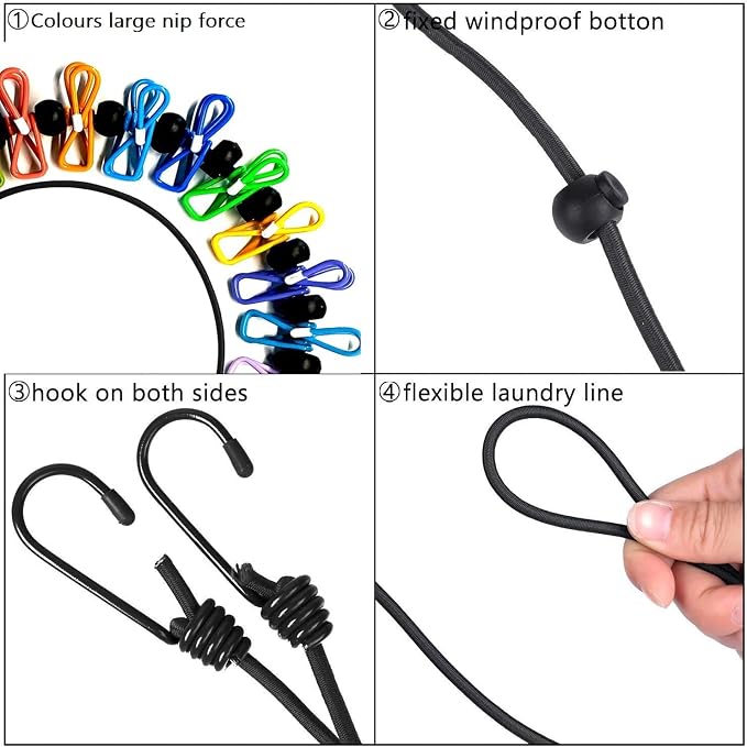 2 Pack Portable Clothesline - Image 3