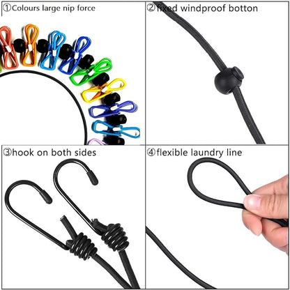 2 Pack Portable Clothesline - Image 3