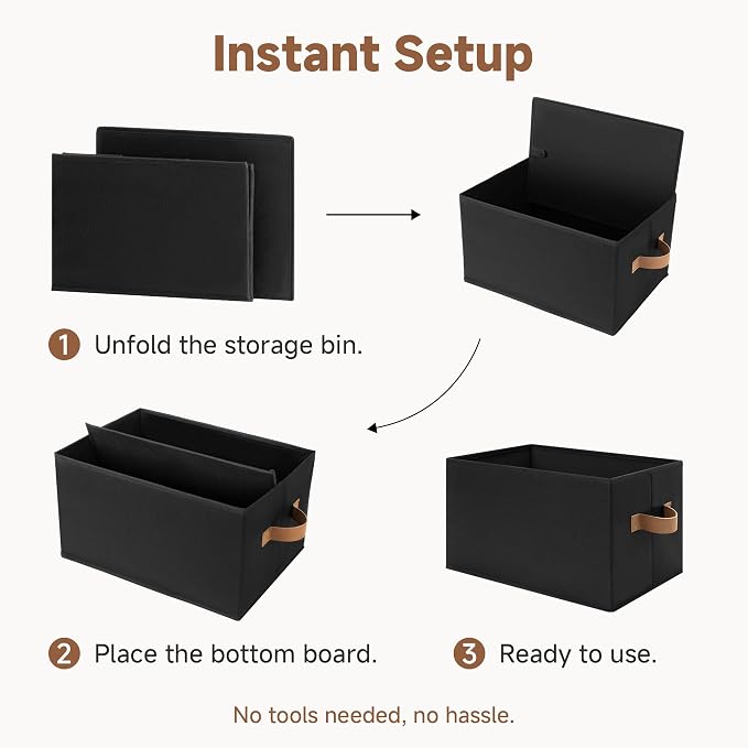 StorageWorks Storage Baskets for Shelves, Foldable Fabric Closet Storage Bins - Image 8