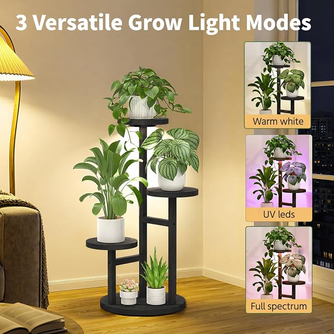 LASZOLA 3 Tiered Wood Plant Stand Indoor Corner - Image 5