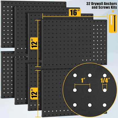 PBHEPJ 8 Pcs Metal Pegboard Panels, Heavy Duty Peg Boards - Image 5