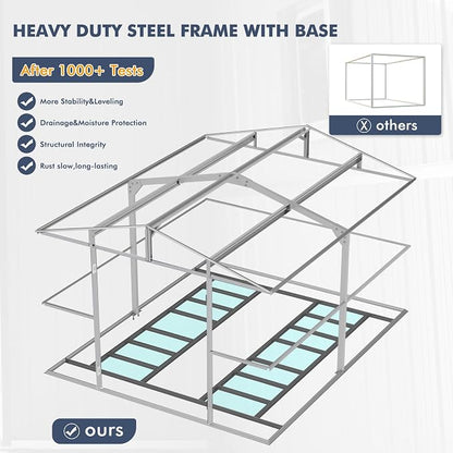10x12 FT Outdoor Metal Storage Shed - Image 3