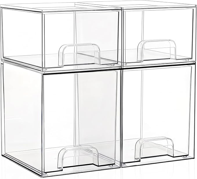 Baby Bottle Storage Organizer: Clear Stackable Storage Drawers, Acrylic Bottles - Image 8