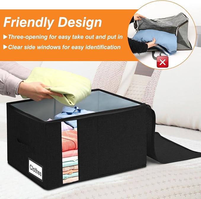60L Comforter Storage Bag, Sturdy Construction Blanket Storage Bin - Image 5