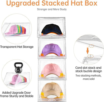 4 Pack Hat Organizer for Baseball Caps, Large Clear Cap Organizer - Image 6