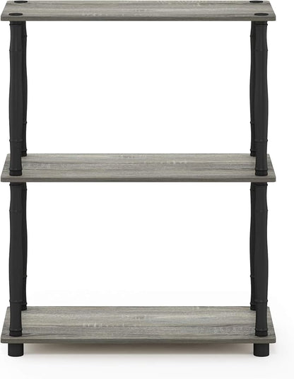 Furinno 18029GYW/BK Turn-N-Tube 3-Tier Compact Multipurpose Shelf Display Rack - Image 5