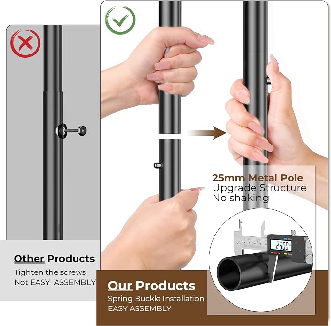 HYSEYY Heavy Duty Clothes Rack, Rolling Clothing Rack - Image 5