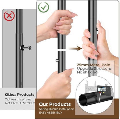 HYSEYY Heavy Duty Clothes Rack, Rolling Clothing Rack - Image 5