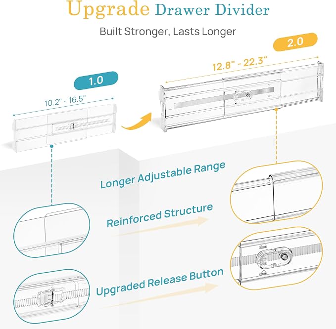 Vtopmart 12 Pack 4" Regular Upgrade Drawer Dividers - Image 7