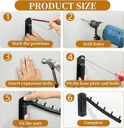 Alise Wall Mounted Drying Rack, Swivel Clothes Drying Hanger, 1P | Space Saving - Image 8