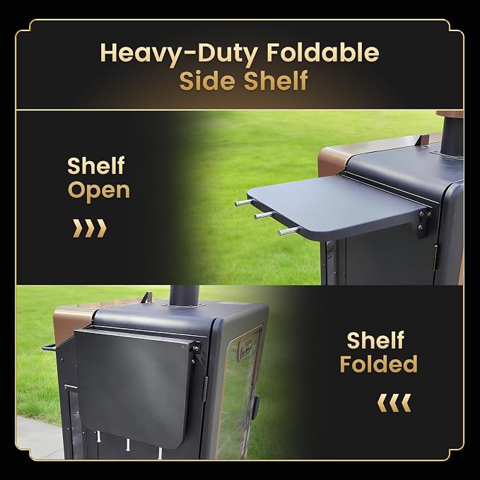QuliMetal Side Shelf for Pit Boss Copperhead 1300, 12.80" Grill Side Table - Image 4