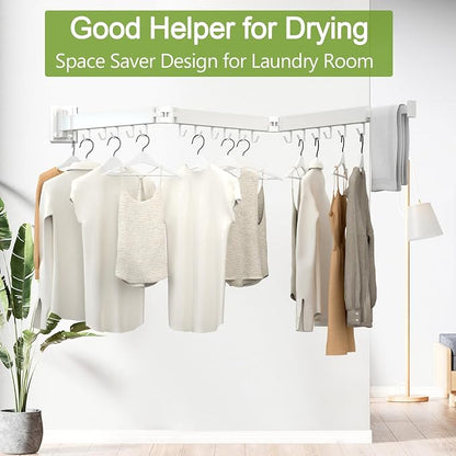 Clothes Drying Rack, Laundry Drying Rack Wall Mounted, 3-Fold Laundry Drying - Image 7