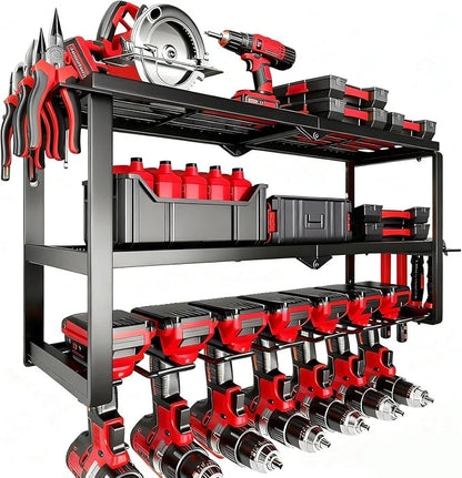 Power Tool Organizer Wall Mount, 150Lbs 3 Layer Metal Tool Storage Rack by Unknown