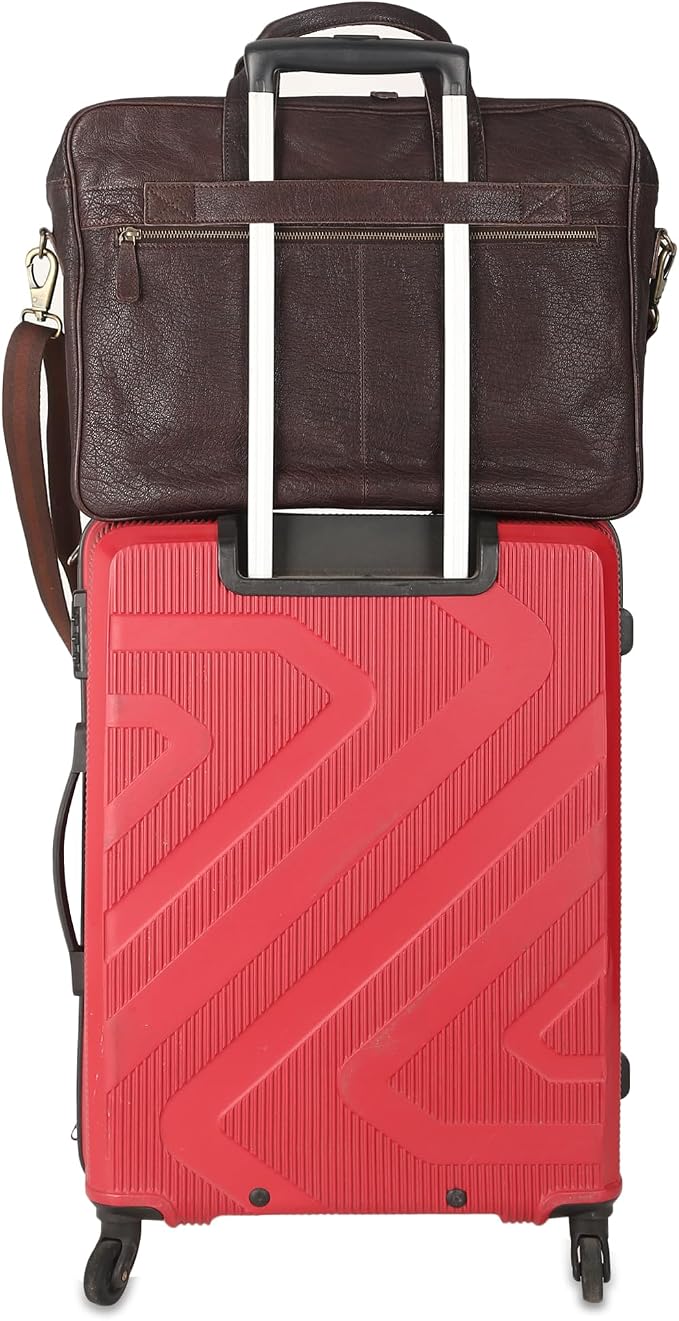 Leather briefcase 18 Inch Laptop Messenger Bags - Image 2